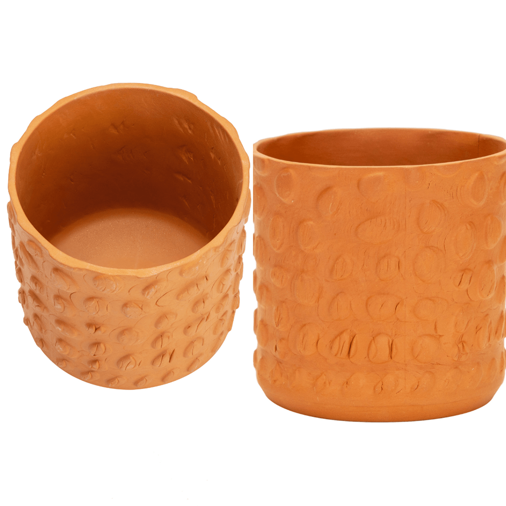 MY KALASH 100% Terracotta (Mitti) Glasses - Set of 6 | Lightweight & Eco Friendly | 250ml | Fruit Juice Glass/Lassi Glass/Tea Glass/Coffee Glass, Drinkware, Tableware Glass - Ideal for Home & Office - Kalash